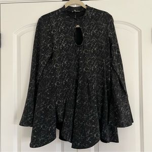 Jodifl Keyhole Blouse with Bell Sleeves